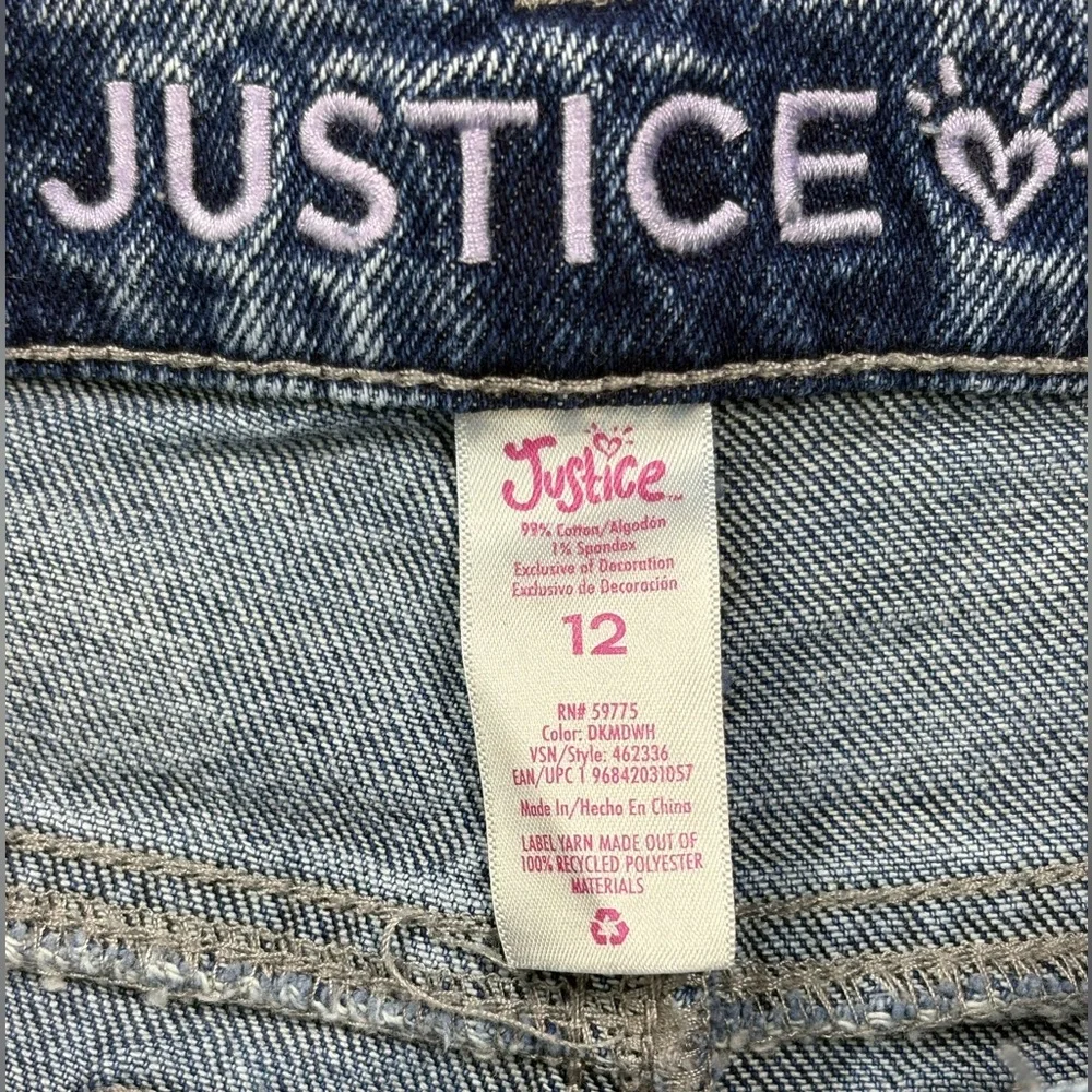 Justice Girls Patched Mini Mom Jeans | Size 12